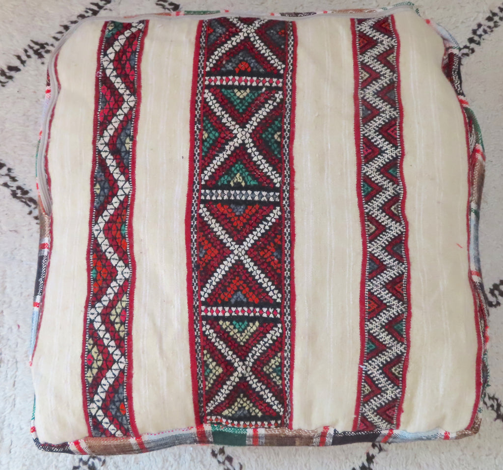 Vintage Moroccan Haik Floor Cushion 030