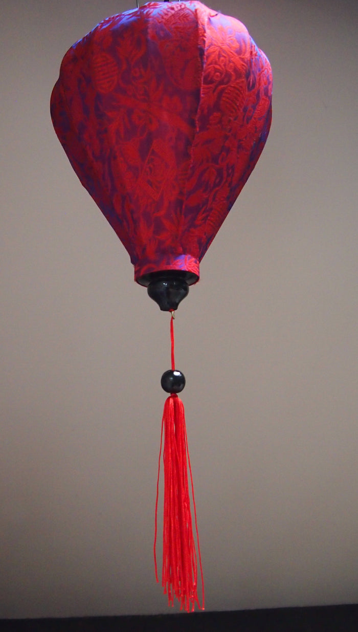Vietnamese Silk Lantern-Red Blue