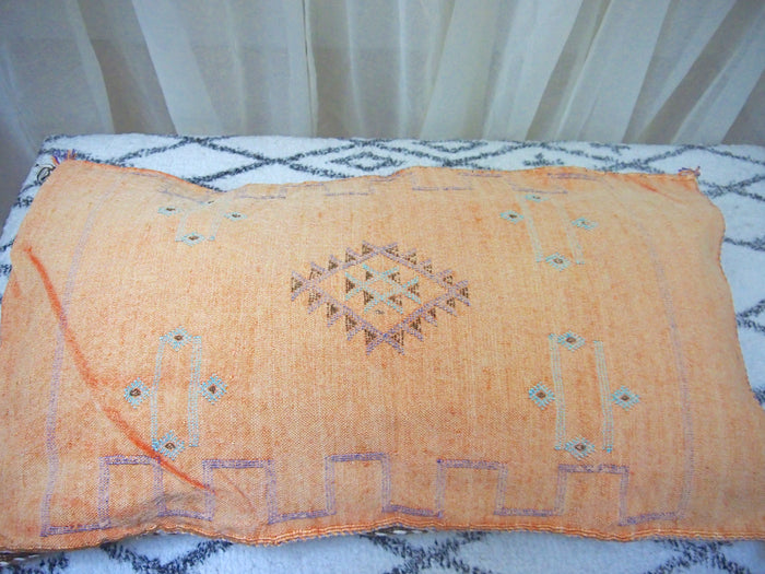 Cactus Silk Cushion-Large -Orange
