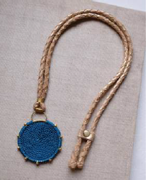 Hebba Crochet Disc  Necklace-Turquoise