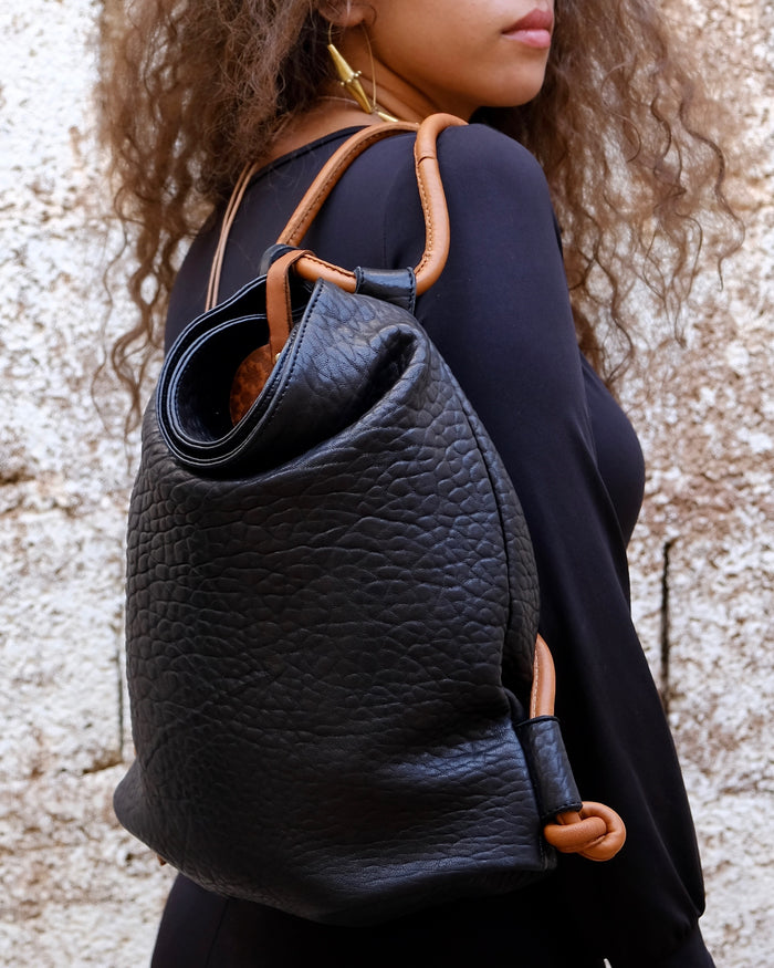 Hamimi Hayat Backpack/Shoulder Bag Black/Tan