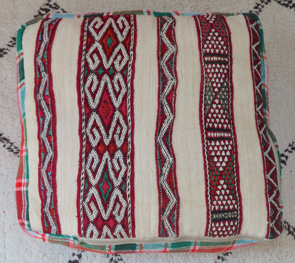 Vintage Moroccan Haik Floor Cushion 029