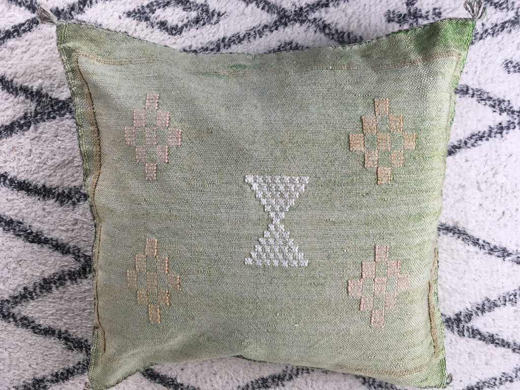 Cactus Silk Cushion-Green