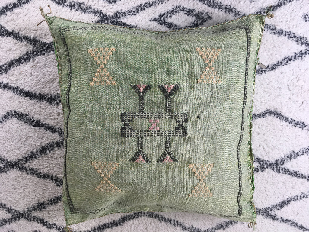 Cactus Silk Cushion-Green