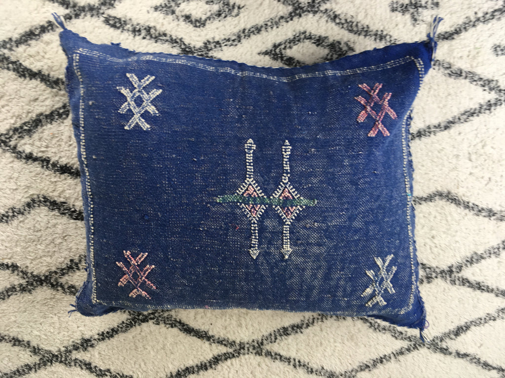 Cactus Silk Cushion-Blue