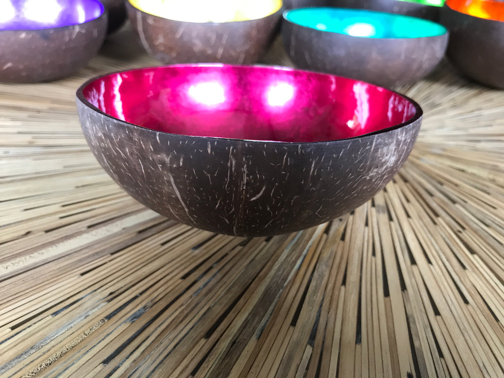 Coconut Shell Bowl-Plum