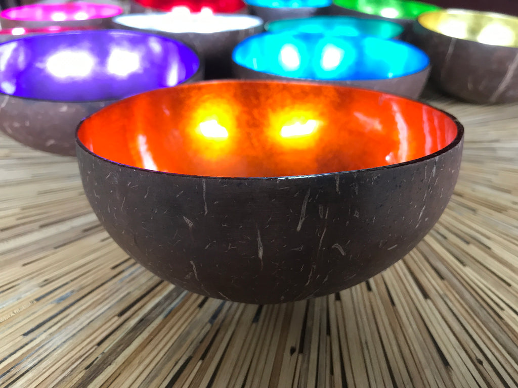 Coconut Shell Bowl-Orange