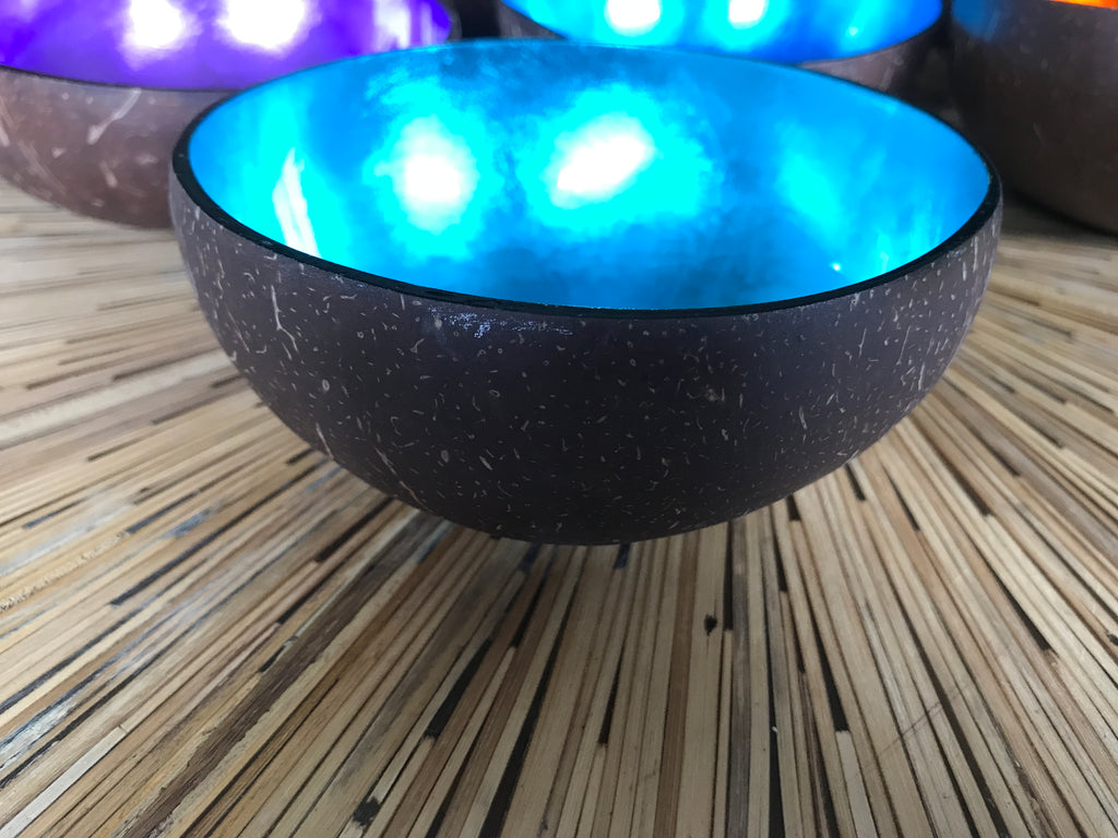 Coconut Shell Bowl-Turquoise