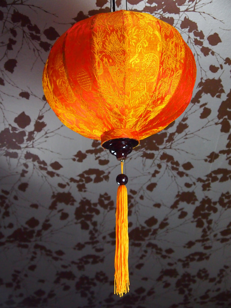 Vietnamese Silk Lantern-Orange