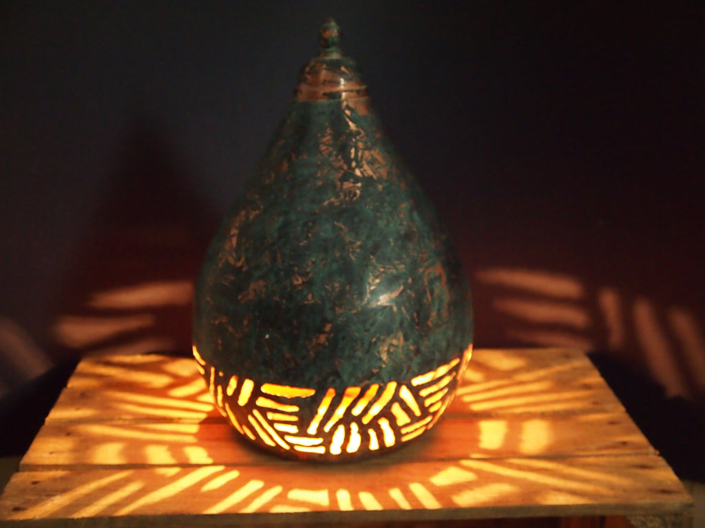 Green Patina Table Lamp-Large