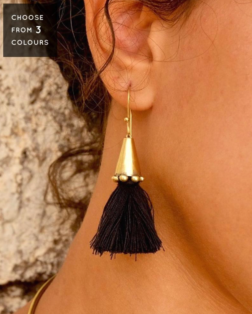 Hebba Cone Tassel Earrings