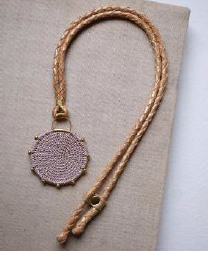 Hebba Crochet Disc  Necklace-Mink